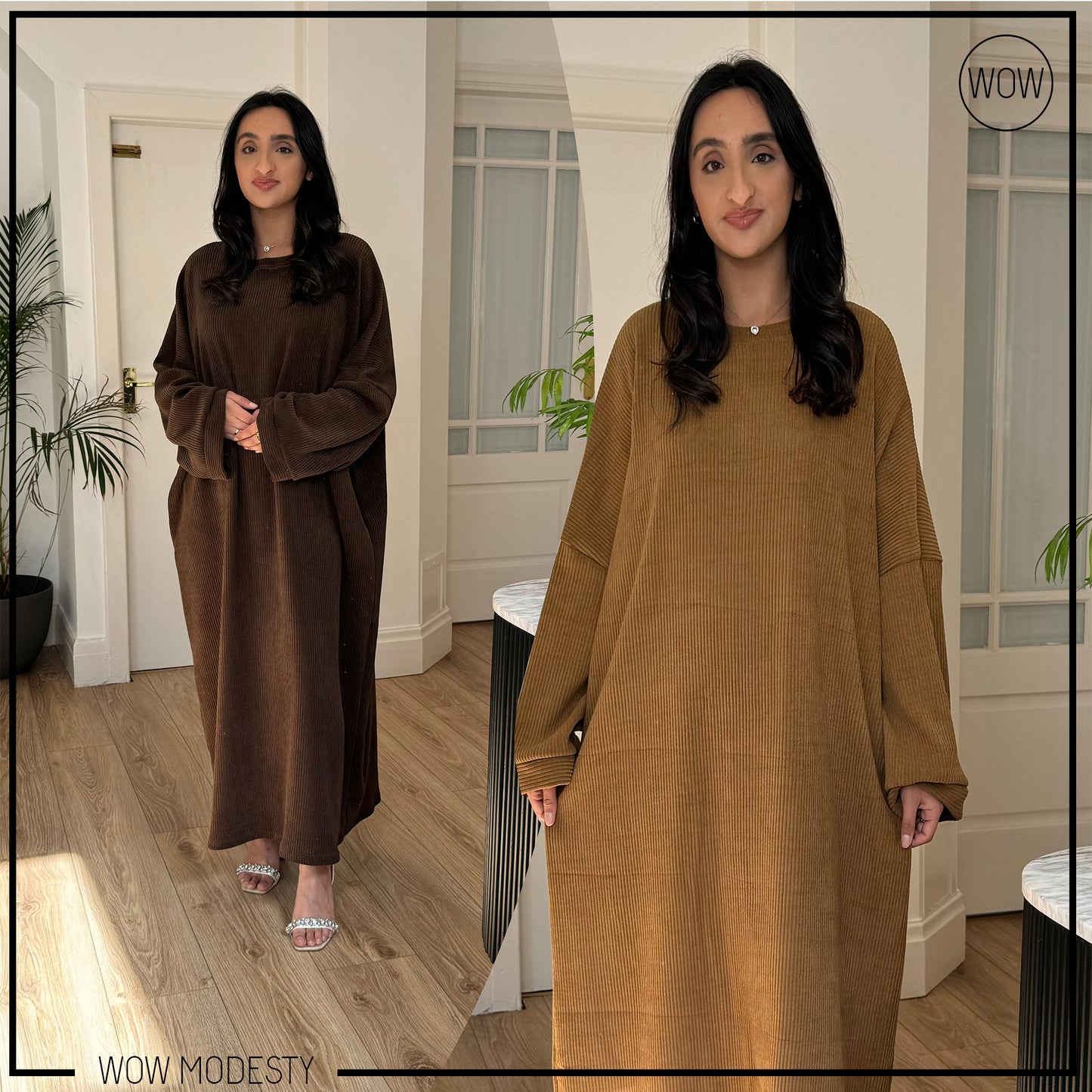 WOMENS LONG SLEEVE CORDUROY DRESS