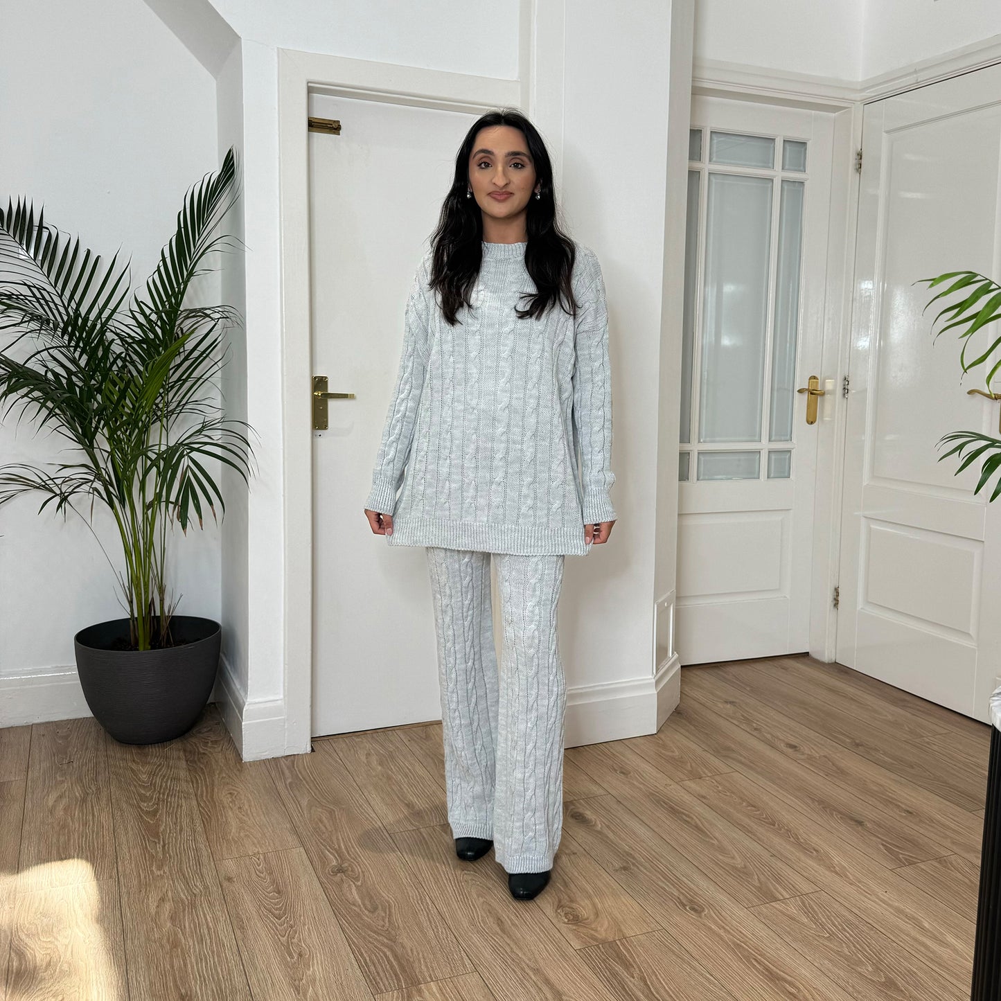 KNITTED CO-ORD CABLE LOUNGEWEAR SET