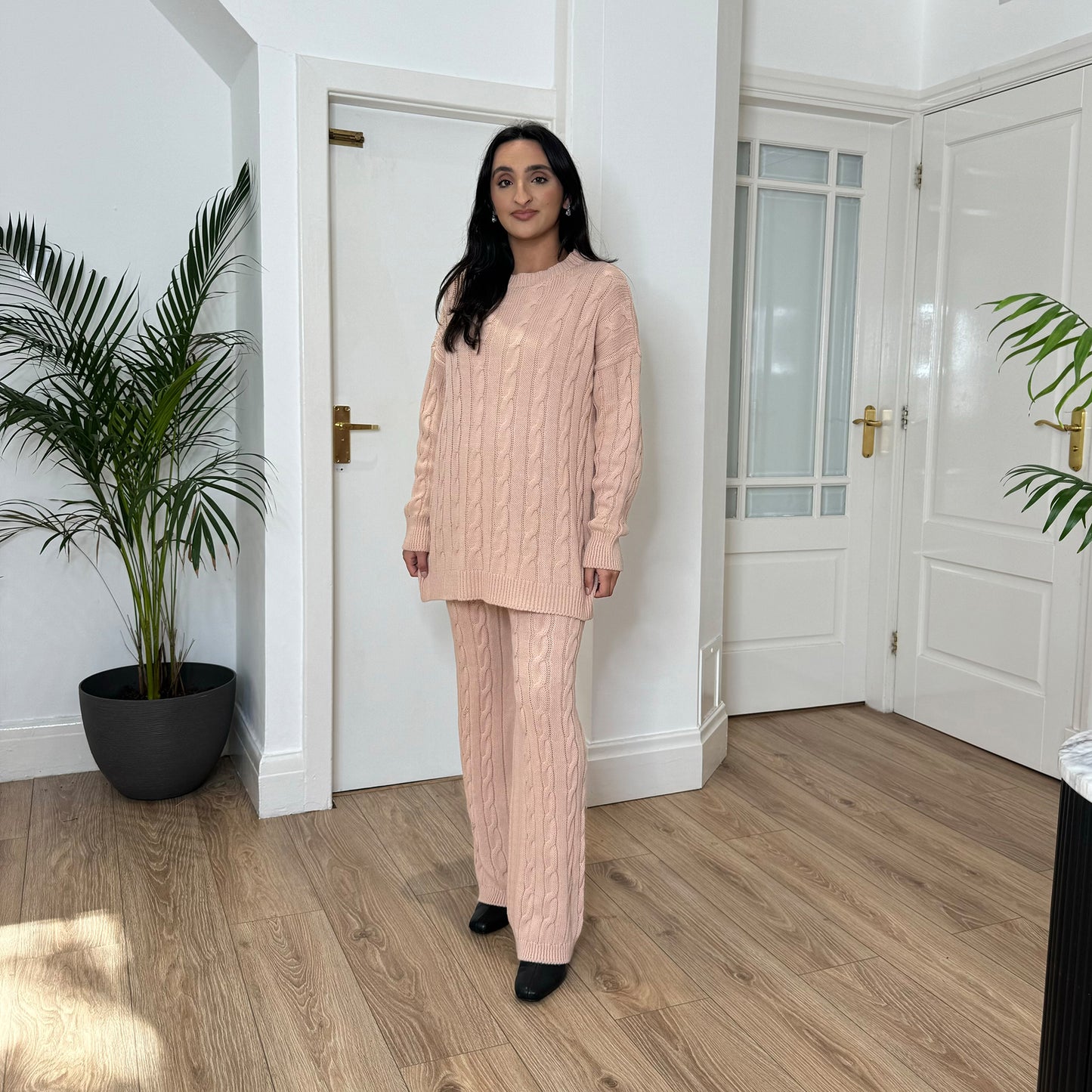 KNITTED CO-ORD CABLE LOUNGEWEAR SET