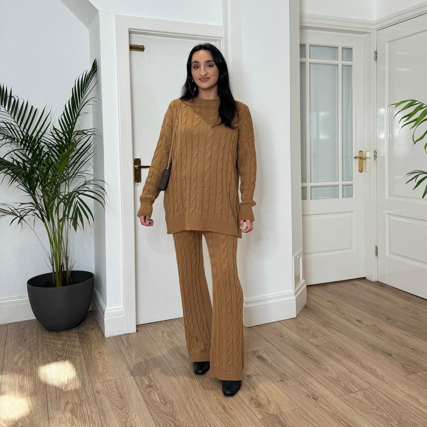 KNITTED CO-ORD CABLE LOUNGEWEAR SET