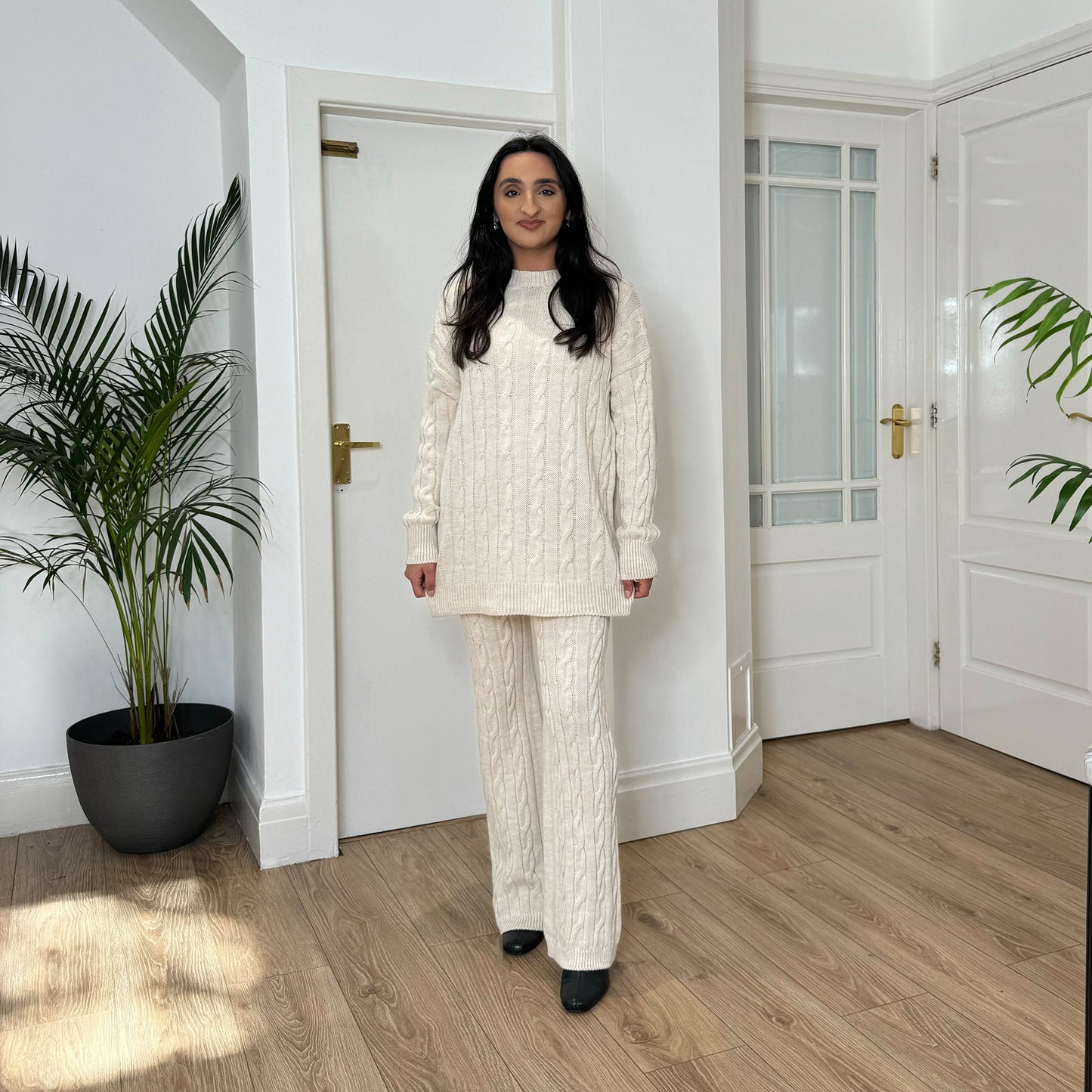 KNITTED CO-ORD CABLE LOUNGEWEAR SET